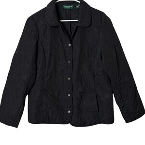 Lemon Grass Studio Quilted Jacket‎ Floral Size Black XL Boho Cottagecore Travel